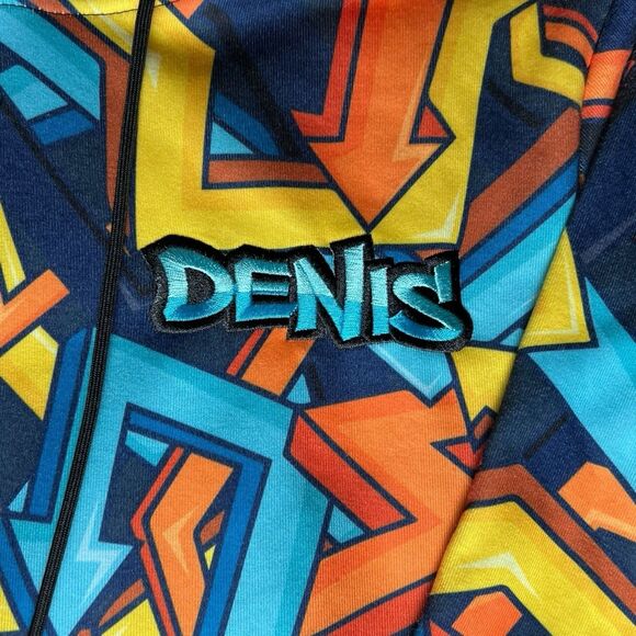 Denis Daily YouTuber Merchandise Blue Graffiti Pullover Hoodie Men’s Size S - Picture 2 of 7